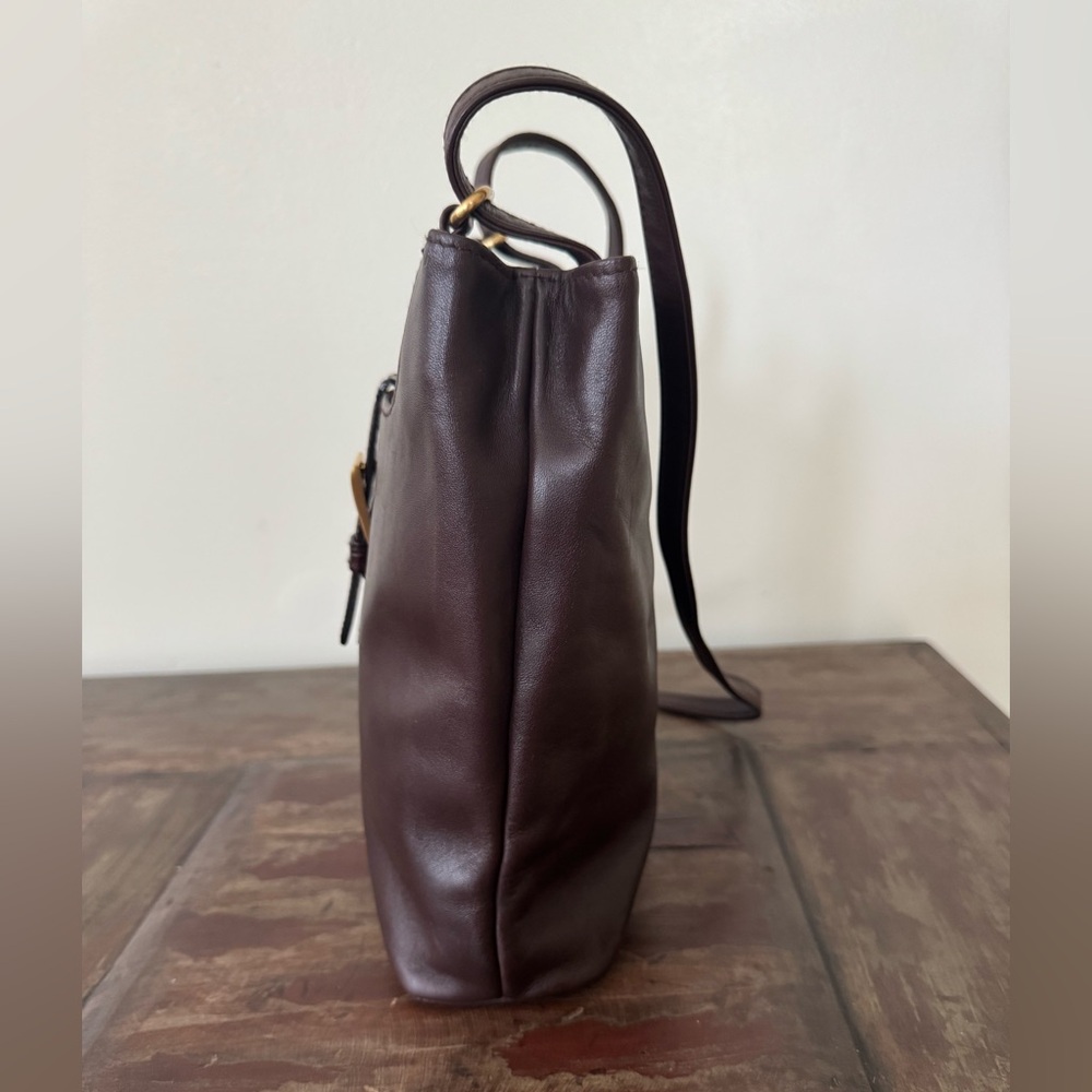 Vintage Leather Co Liz Claiborne brown purse shoulder bag croc detail‎ women’s - Picture 6 of 11